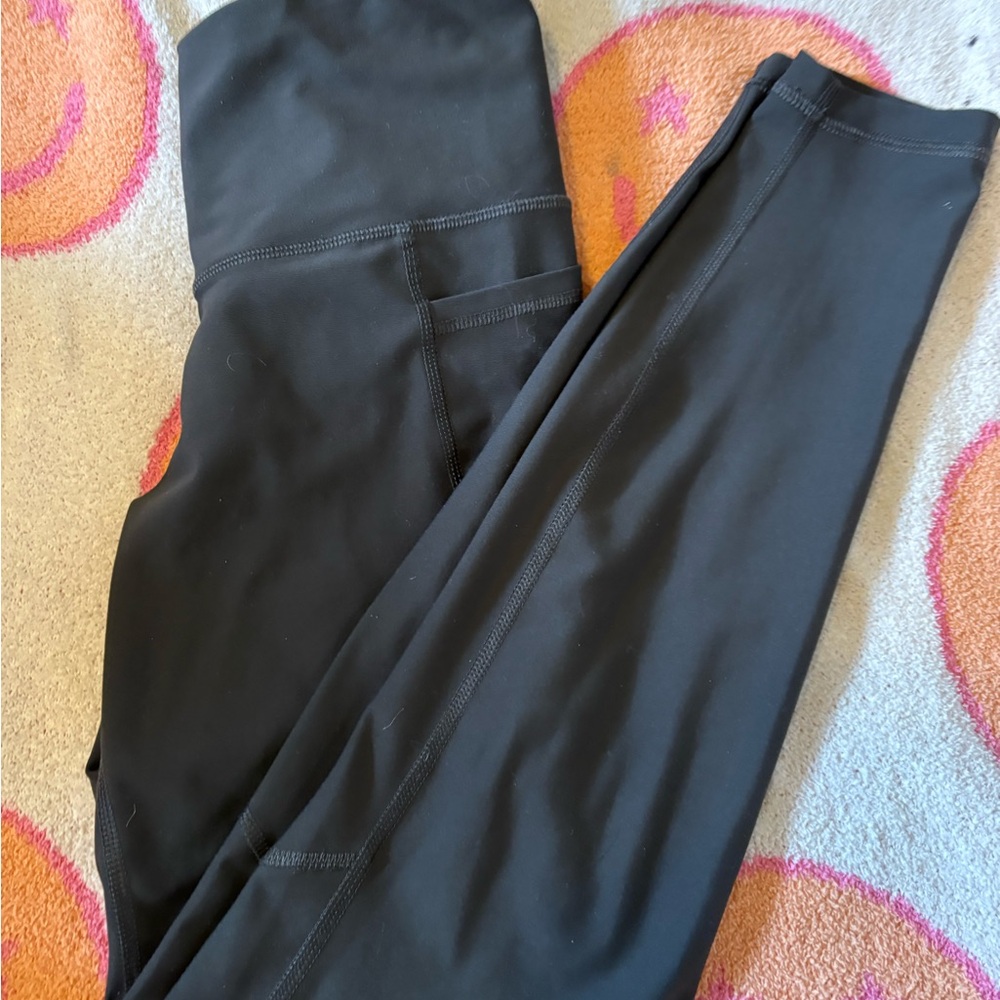 Black High-Rise Full-Length Leggings with Smooth Matte Finish